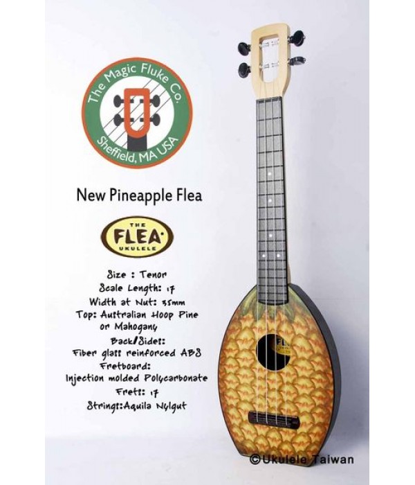 【台灣烏克麗麗 專門店】Flea 瘋狂跳蚤全面侵台! New pineapple Flea ukulele 26吋 美國原廠製造 (附琴袋+調音器+教材)